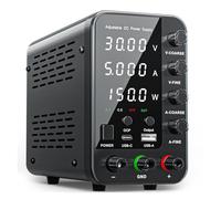 Alimentation de laboratoire CC variable, régulateur de tension ajustable 30 V 60 V 120 V, alimentation à découpage de table faible niveau sono(Black,60V5A)