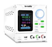 Alimentation de Laboratoire Réglable 30V 10A boruidy 300W Encodeur Alimentation Stabilisée Réglable avec Mémoires/Output/OCP OVP avec Charge Rapide USB Affichage en Temps Réel et Écran TFT Couleur