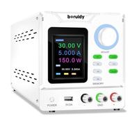 Alimentation de Laboratoire Réglable 30V 5A boruidy 150W Encodeur Alimentation Stabilisée Réglable avec Mémoires/Output/OCP OVP avec Charge Rapide USB Affichage en Temps Réel et Écran TFT Couleur
