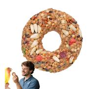 Alimentation de perruche - bague de piétinement à grains coloré, jouet d'entraînement en forme de beignet | Jouet de mangeoire d'oiseau de stimulation hiérarchique, bague de friandise de nourriture su