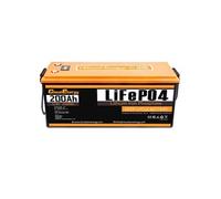 Alimentation de secours de la batterie LiFePO4 Cloudenergy 12V 200Ah 2560Wh Energy, 6000+ Cycles, Built-in 100A BMS, Support in Series/Parallel