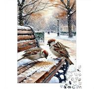 Alimentation des Oiseaux hivernaux 1000 Pièce Papier Écologique Puzzle Premium Adolescents Fans 12-18 Ans Formation De Concentration Joyeux Cadeau 70x50cm/1000pcs