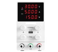 Alimentation électrique Alimentation de laboratoire programmable 30 V 10 A avec bouton encodeur, mémoire et interrupteur sortie(blanc)