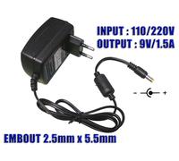 Alimentation externe AC DC - 220V vers 9V 1.5A Pour remplacer 9V - 0.5A 0.75A 1A 1.5A Pour remplacer 9V - 0.5A/0.75A/1A/1.5A