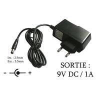 Alimentation externe AC DC - 220V vers 9V 1A Pour remplacer 9V - 0.5A 0.75A 1A Pour remplacer 9V - 0.5A/0.75A/1A