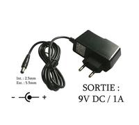 Alimentation externe AC DC - 220V vers 9V 1A Pour remplacer 9V - 0.5A 0.75A 1A Pour remplacer 9V - 0.5A/0.75A/1A