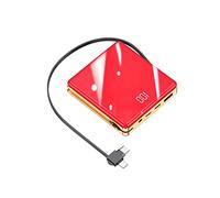 Alimentation Externe Trois-en-Un avec Son Propre câble Alimentation Mobile à Charge Rapide 20000mAh (Couleur : Rouge, Taille : 8000mAh)