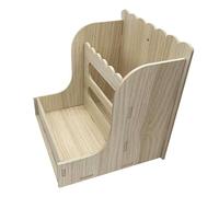 Alimentation générique de foin - Crise en bois naturel avec base renforcée - Antispreco | Distributeur équitable pour lapins des chiens suspend les animaux de compagnie dans la cage et