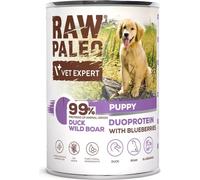 Alimentation humide VETEXPERT RAW PALEO Duoprotein Duck & Boar Puppy 400 g
