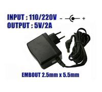 KALEA-INFORMATIQUE Alimentation Secteur 220V vers 5V DC 2A avec Embout 2.5 x 5.5 mm. Remplacera Une Alimentation 5V 0.25A/0.5A/0.75A/1A/1.25A/1.5A/1.75A/2A