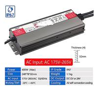 Alimentation Laboratoire Alimentation LED Étanche, Transformateurs D'éclairage Étanches À La Pluie, Transformateur De Commutation 600 W AC 175-265 DC 12 V 24, Pilote Adaptateur(HRX-400W,24V)