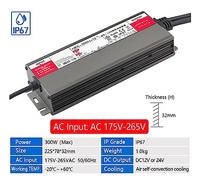 Alimentation Laboratoire Alimentation LED Étanche, Transformateurs D'éclairage Étanches À La Pluie, Transformateur De Commutation 600 W AC 175-265 DC 12 V 24, Pilote Adaptateur(HRX-400W,12V)