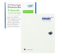Alimentation pour vidéosurveillance PNI STC15.2A en boîtier métallique, 12 V, 15 A, 180 W, 9 sorties
