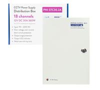 Alimentation pour vidéosurveillance PNI STC30.2A en boîtier métallique, 12 V, 30 A, 360 W, 18 sorties