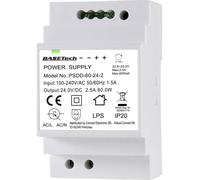 Alimentation rail DIN Basetech PSDD-60-24-2 24 V 2.5 A 60 W Nbr. de sorties:2 x