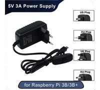 Alimentation Raspberry Pi 3B + 3B, 5V, 3a, avec bouton de commutation, adaptateur d'alimentation, Port Micro USB pour Pi Zero 2 W Orange Pi Zero 3 LTS UE