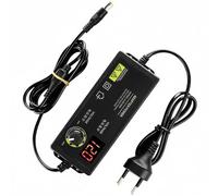 Alimentation Réglable 3-12V 5A, Transformateur Variable Transfo Variateur 12V Alimentation Laboratoire avec Contrôle de Tension Adaptateur Secteur Réglable avec Bouton Rotatif Affichage LED