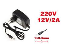 Alimentation secteur 220V vers 12V DC 2A avec connecteur 1mm x 3,5mm (diamètres interne/externe)