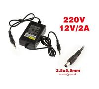 Alimentation secteur 220V vers 12V DC 2A avec embout 2.5 x 5.5mm. Remplacera une alimentation 12V 0.25A/0.5A/0.75A/1A/1.25A/1.5A/1.75A/2A