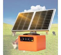 Alimentation Solaire Pour Clôture Électrique 48 Km, Tension 6 KV-12 KV, Chargeur Intégré Pour La Protection Des Animaux D'élevage Et Sécurité Volailles - Sans Fil