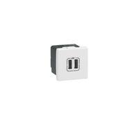 Legrand - Double chargeur USB Mosaic - Blanc - 2 modules