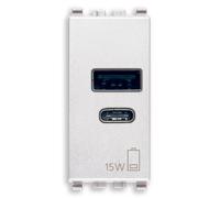 Alimentation USB double module 15W 5V Vimar 20292.AC.15.B blanc