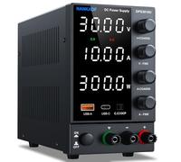 Alimentatore di rete da laboratorio regolabile 30V 10A, alimentatore DC variabile Con Porta di ricarica rapida USB-A/Tipo C, Display a 4 LED ad Alta precisione