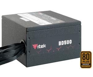 ALIMENTATORE ITEK BD500 500W ATX VENTOLA HTB 12CM - ACTIVE PFC - 80PLUS BRONZE, ITPSEBD500