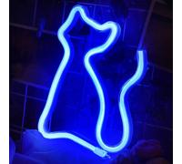 Alimenté par batterie chat LED néon mural, néon signe veilleuses néon lumière néon pour la fête bar jeu chambre chambre décoration murale, anniversaire des enfants