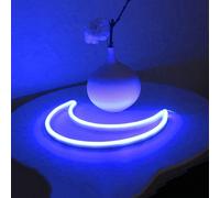 Alimenté par batterie Lune LED néon mural, néon signe veilleuses néon lumière néon pour la fête Bar Gaming Chambre Décoration murale, anniversaire des enfants