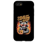 Alimenté par Caffeine Rage Raccoon Meme Funny Coffee Lover Coque pour iPhone SE (2020) / 7 / 8