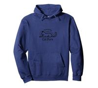 Alimenté par Cat Purs : Graphique Feline Lover Sweat à Capuche, Unisexe pour Adultes, Bleu Marine, S