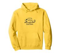 Alimenté par Cat Purs : Graphique Feline Lover Sweat à Capuche, Unisexe pour Adultes, Citron, M