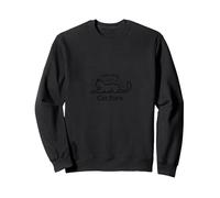 Alimenté par Cat Purs : Graphique Feline Lover Sweatshirt, Unisexe pour Adultes, Noir, XXL