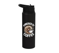 Alimenté par Coffee Caffeine Addict Coffee Lover Squad Stainless Steel Insulated Water Bottle