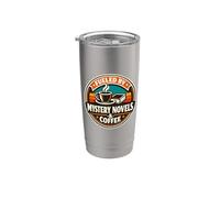 Alimenté par des romans mystères et du café génial Gobelet isotherme en acier inoxydable double paroi