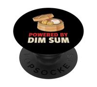 Alimenté par Dim Sum - Funny Dumpling Foodie PopSockets PopGrip Adhésif