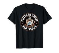 Alimenté par du café et de l'insuline, Humour médical Amusant pour diabétiques T-Shirt