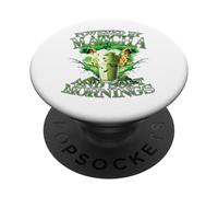 Alimenté par du Matcha et des Matins Doux PopSockets PopGrip Adhésif