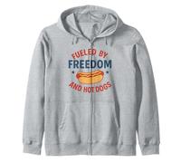 Alimenté par Freedom et Hot Dogs Funny Patriotic Sweat à Capuche