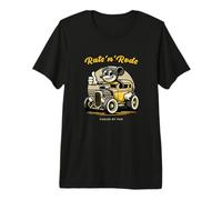 Alimenté par Fun Rats 'n' Rods Hot Rod Retro T-Shirt Haut de Gamme