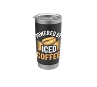 Alimenté par Iced Coffee Gobelet isotherme en acier inoxydable double paroi