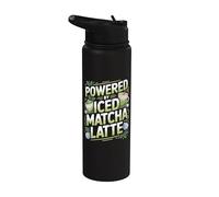 Alimenté par Iced Matcha Latte Love Stainless Steel Insulated Water Bottle