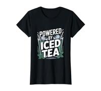 Alimenté par Iced Tea Rafraîchissement T-Shirt Graphique avec Valeur, Femme, Noir, M