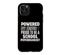 Alimenté par Jésus Fier d'être Psychologue Scolaire chrétien Coque pour iPhone 11 Pro