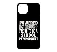 Alimenté par Jésus Fier d'être Psychologue Scolaire chrétien Coque pour iPhone 13