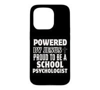 Alimenté par Jésus Fier d'être Psychologue Scolaire chrétien Coque pour iPhone 15 Pro