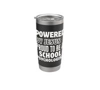 Alimenté par Jésus fier d'être psychologue scolaire chrétien Gobelet isotherme en acier inoxydable double paroi