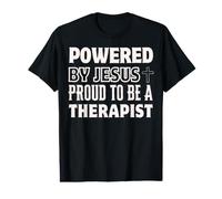 Alimenté par Jésus Fier d'être thérapeute chrétien T-Shirt Graphique avec Valeur