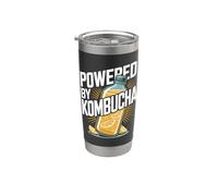 Alimenté par Kombucha Rafraîchissant Lemon Vibe Gobelet isotherme en acier inoxydable double paroi